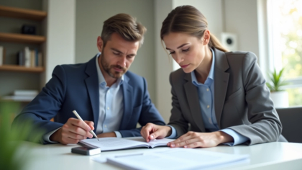 Ehepaar analysiert gemeinsam Steuerdokumente und Einkommensübersicht an ihrem Schreibtisch